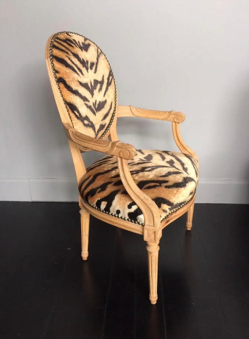 Tiger print chair. 