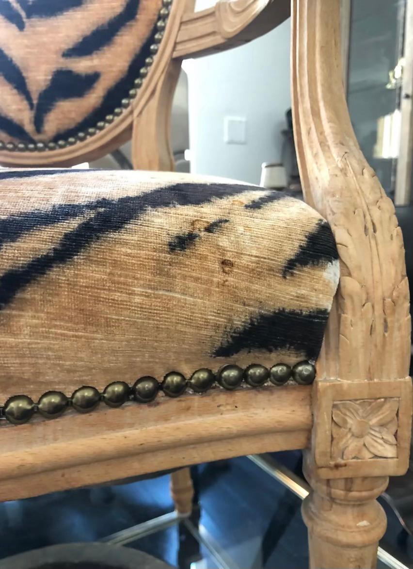 Unknown Tiger Print Arm Chair  For Sale