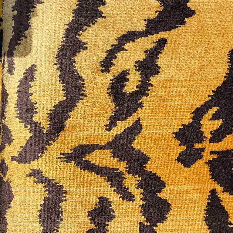 Belgian Tiger Print Bench or Settee Box Cushion in the Style of Scalamandre Belgium 