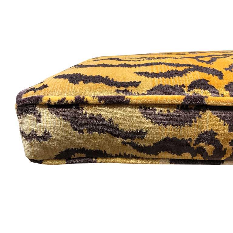 Contemporary Tiger Print Bench or Settee Box Cushion in the Style of Scalamandre Belgium 