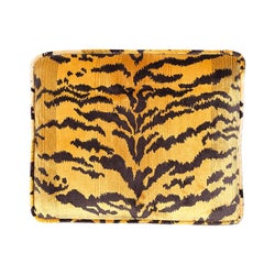 Tiger Print X Bench Stool in the Style of Scalamandre tiger and Billy Baldwin