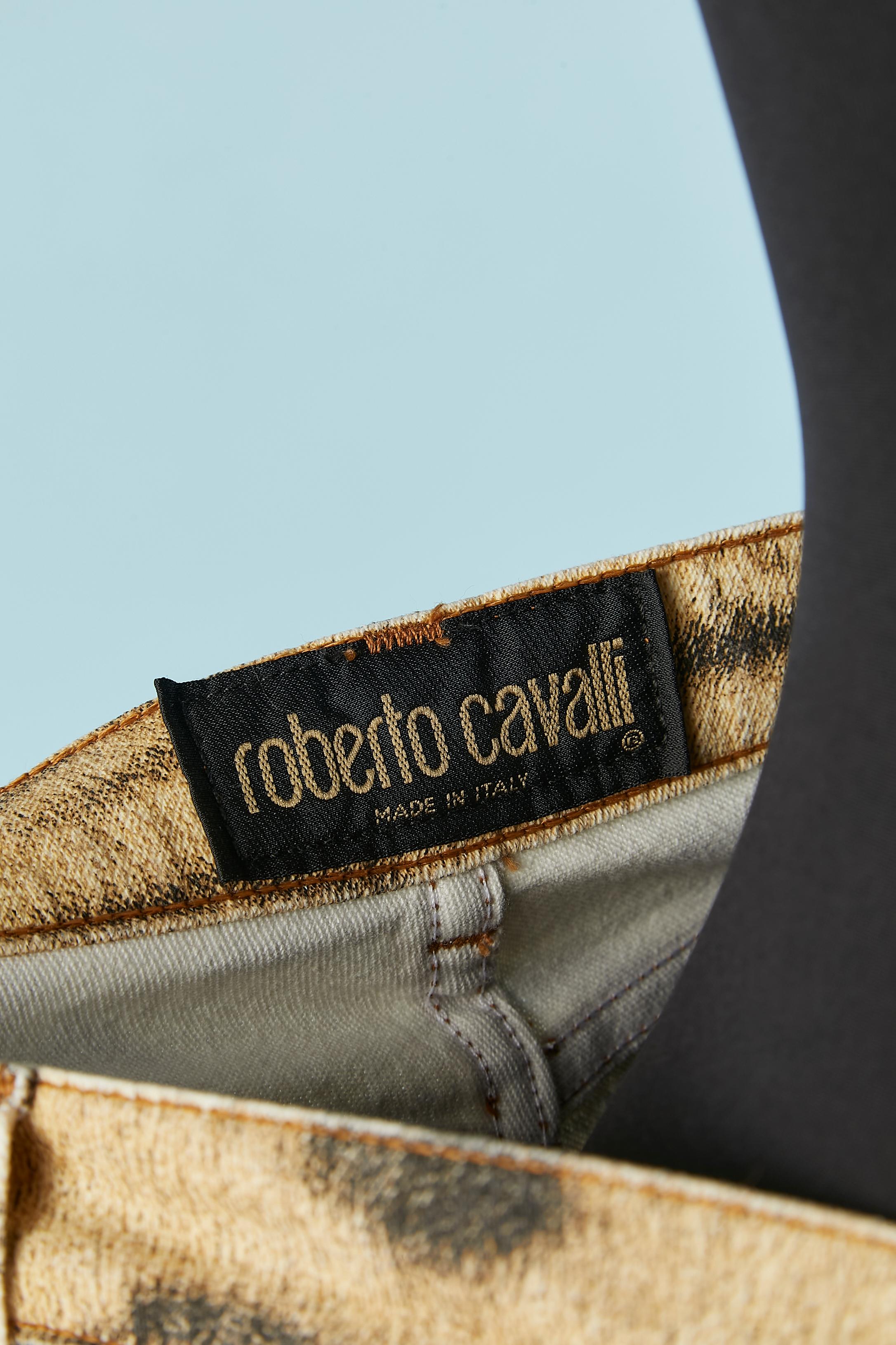 Women's or Men's Tiger printed cotton jeans Roberto Cavalli 