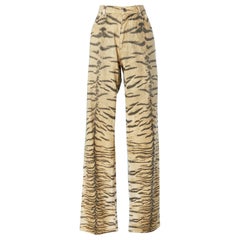 Tiger printed cotton jeans Roberto Cavalli