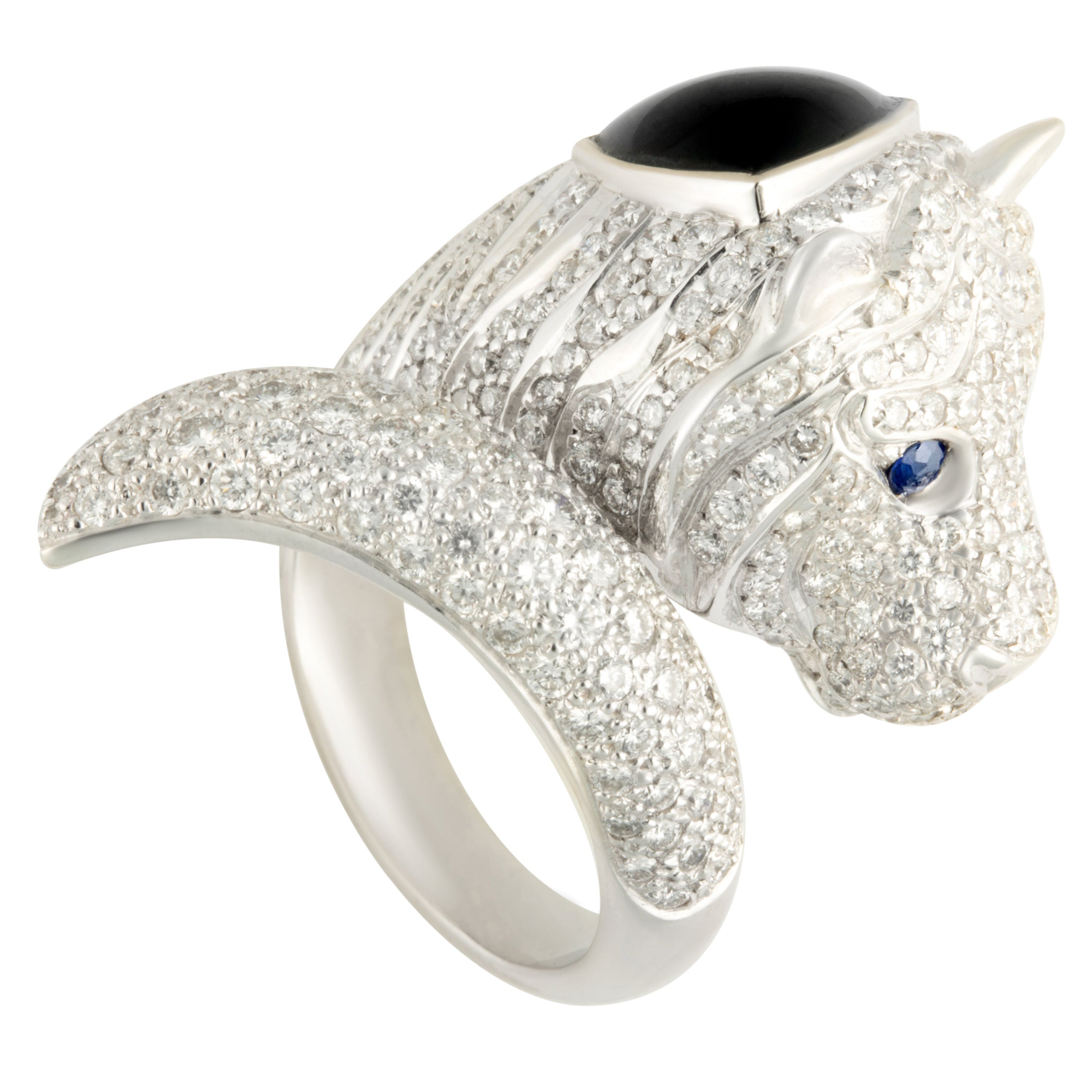 Bague tigre en diamant et onyx par Ella Gafter