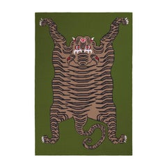 Tiger Rug Throw Blanket [Green]