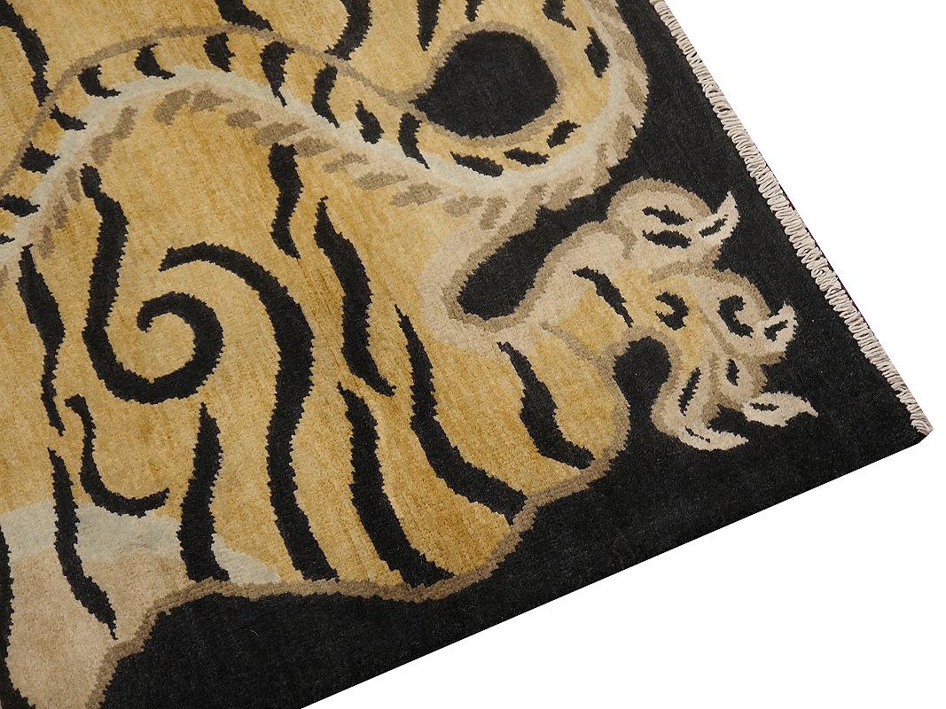 Tiger Rug Pure Wool Hand Knotted by Djoharian Collection Antique Design 3