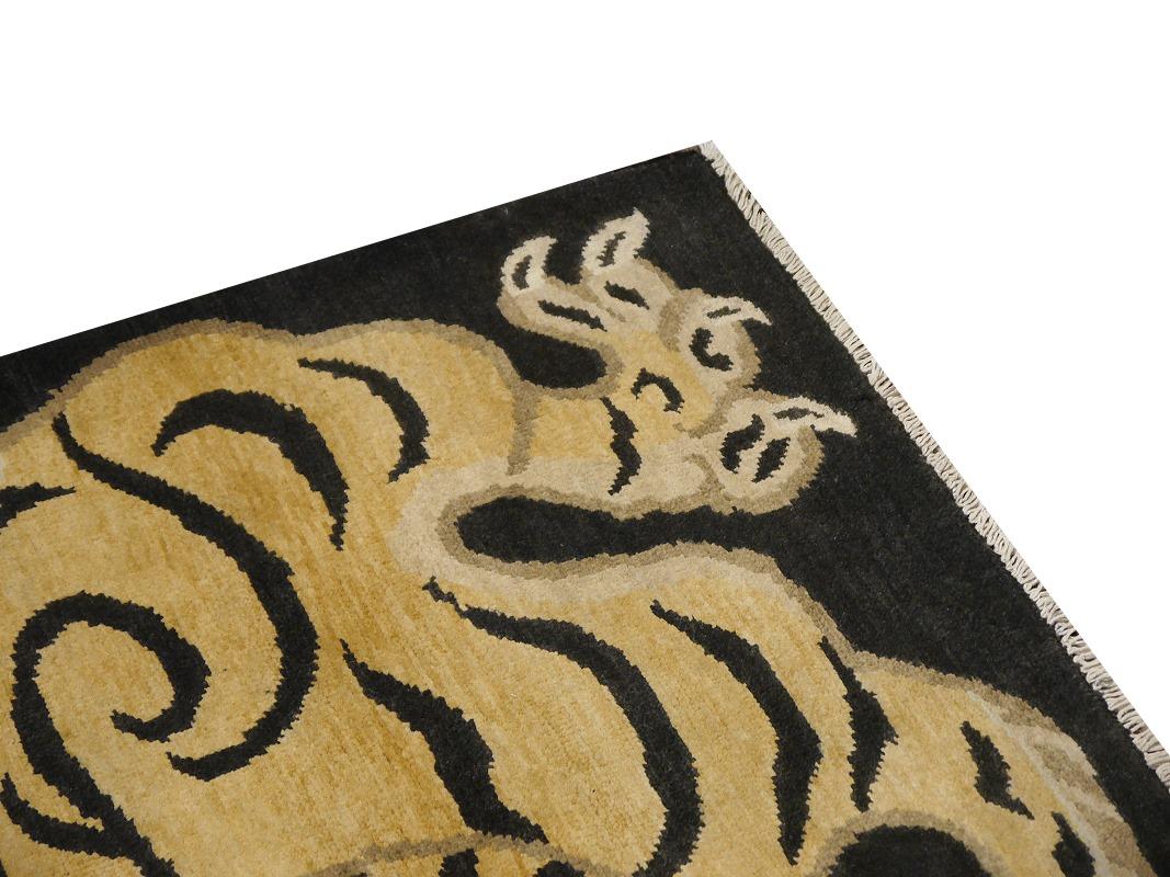 Tiger Rug Pure Wool Hand Knotted by Djoharian Collection Antique Design 4
