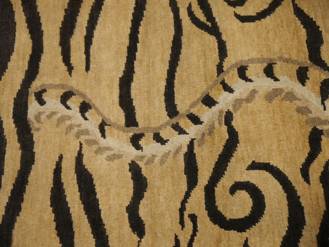 Hand-Knotted Tiger Rug Pure Wool Hand Knotted by Djoharian Collection Antique Design