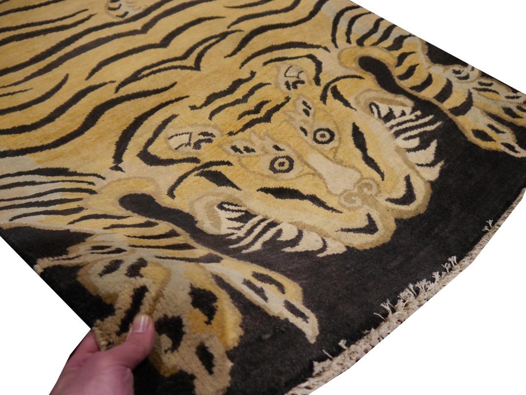 Tiger Rug Pure Wool Hand Knotted by Djoharian Collection Antique Design 2