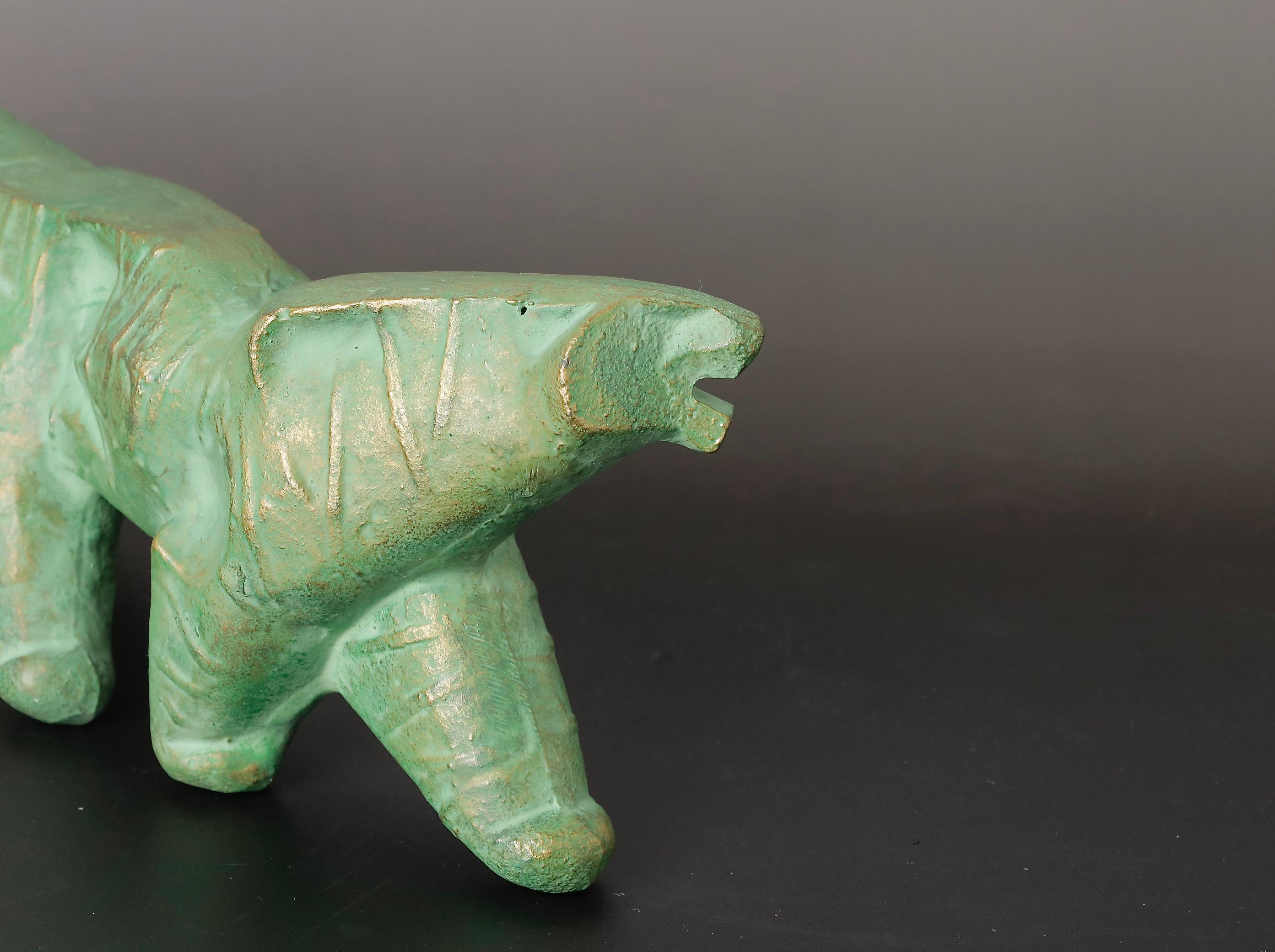Tiger Sculpture Object by a Well Known Japanese Metal Artist For Sale 5