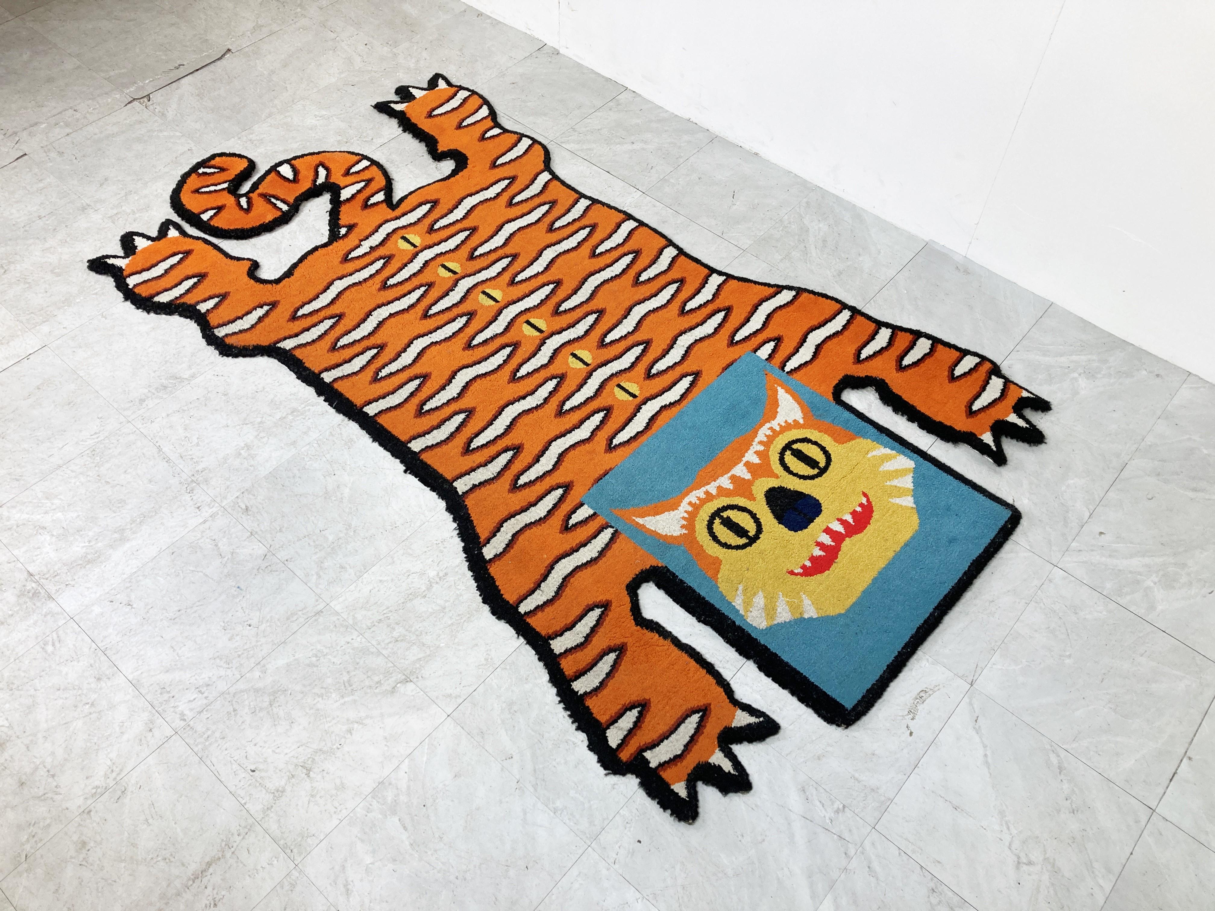 Tiger Shaped Rug by Walter Van Beirendonck for Ikea, 1990s In Good Condition In Leuven, Vlaams Gewest