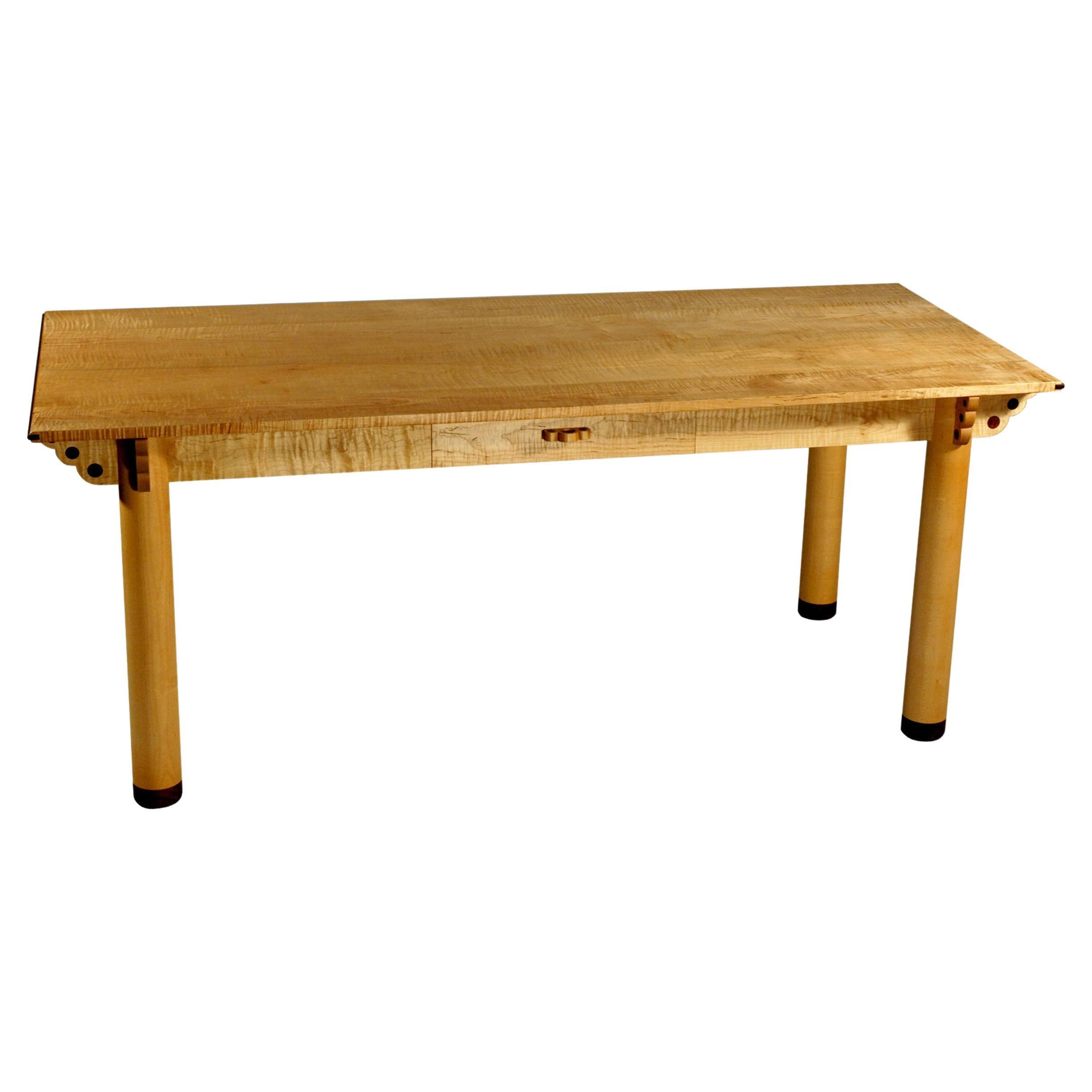 Tiger Striped Maple Table For Sale