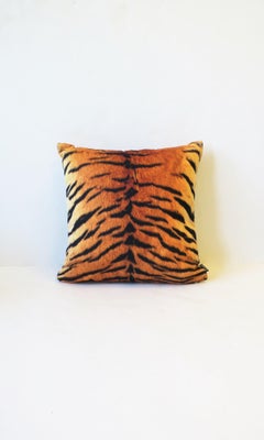 Tiger Cat Animal Print Cotton Throw Pillow