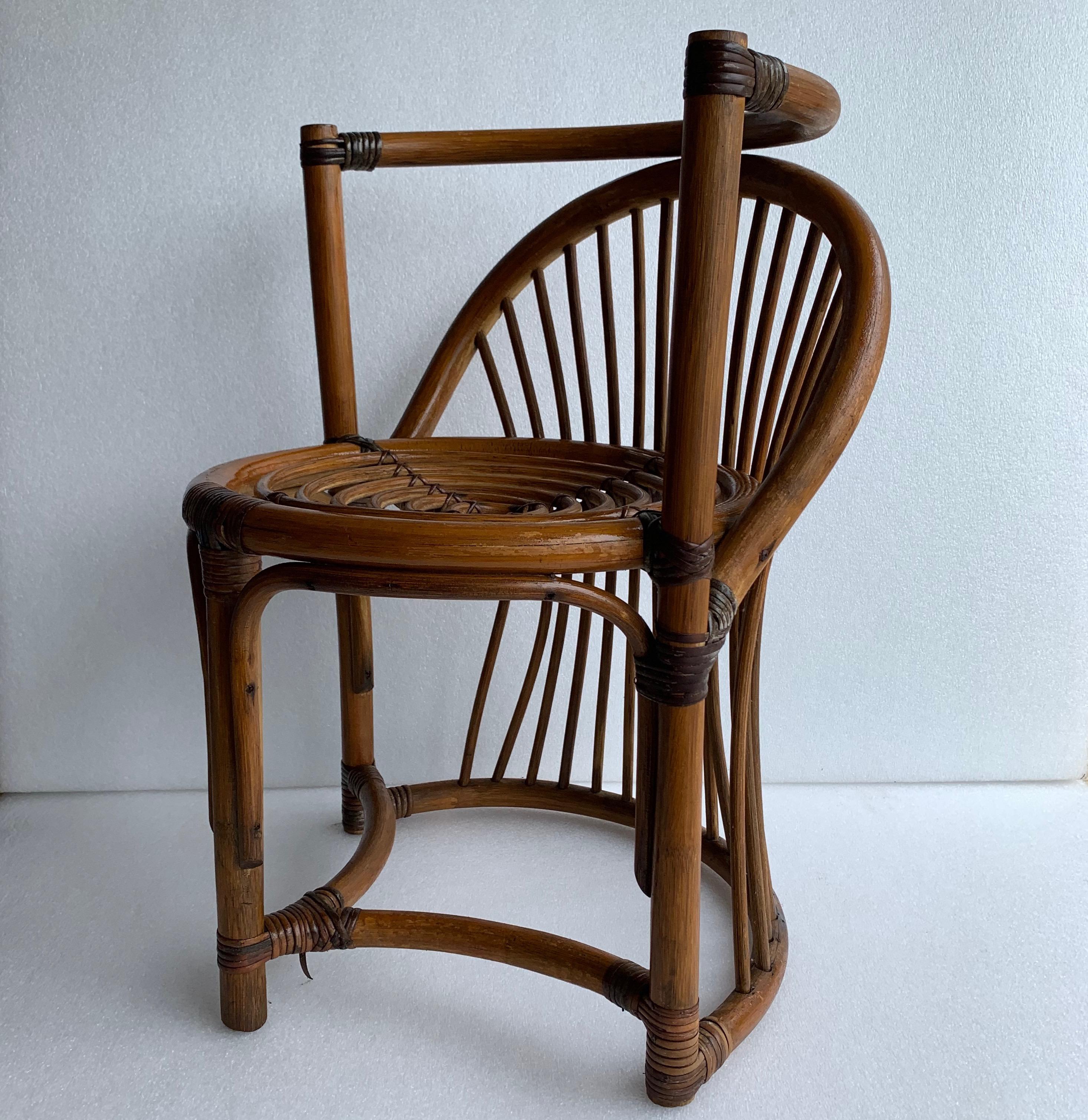 Tiger Wood Bamboo Rattan Dinning Table And Chairs Set 3