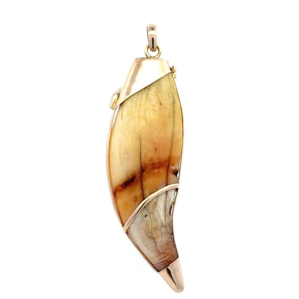 Women's or Men's Tiger's Claw Wrapped Gold Stylized Serpent Snake Ruby and Gold Vintage Pendant For Sale