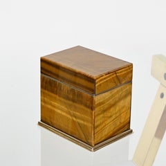 Caja de plata dorada 800 y ojo de tigre, Gioielleria Mazzetti Milano, Italia Años 50