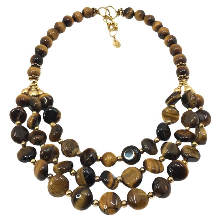 Tiger's Eye Bib Necklace For Sale