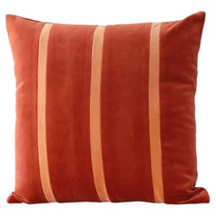 Tigers Eye Cobalt Terracota and Camel Stripes Velvet Deluxe Handmade Cushion