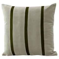 Tigers Eye Green Stripes Velvet Deluxe Handmade Cushion