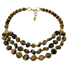 Collana multifilo con occhio di tigre