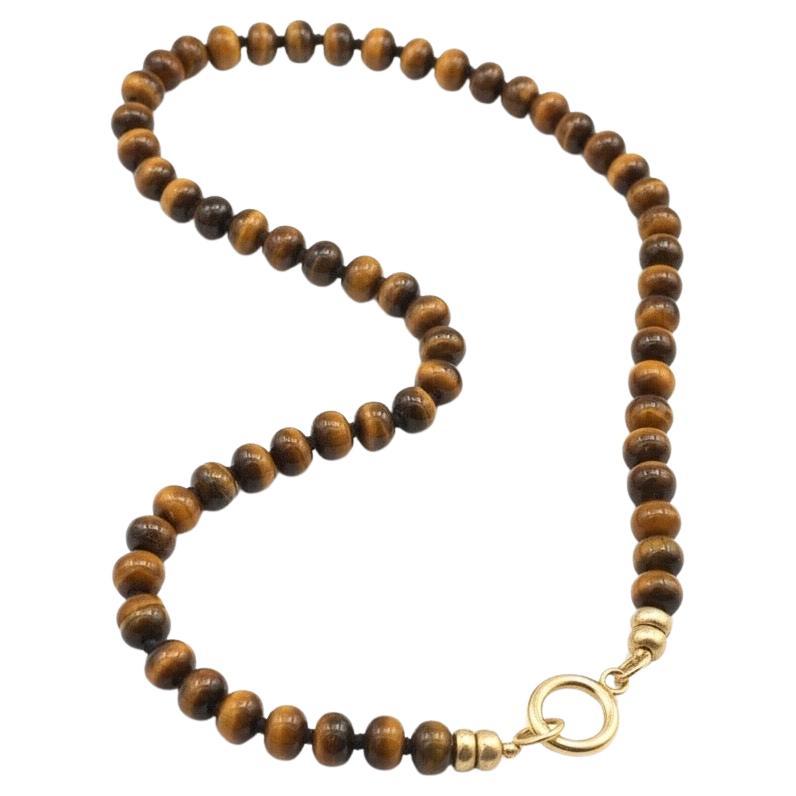 Tiger’s Eye Necklace with 14k Gold Charm Enhancer
