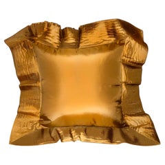 Tiger's Eye Origami Pleated Silk Taffeta Pleat Decorative Pillow Sham, Amber