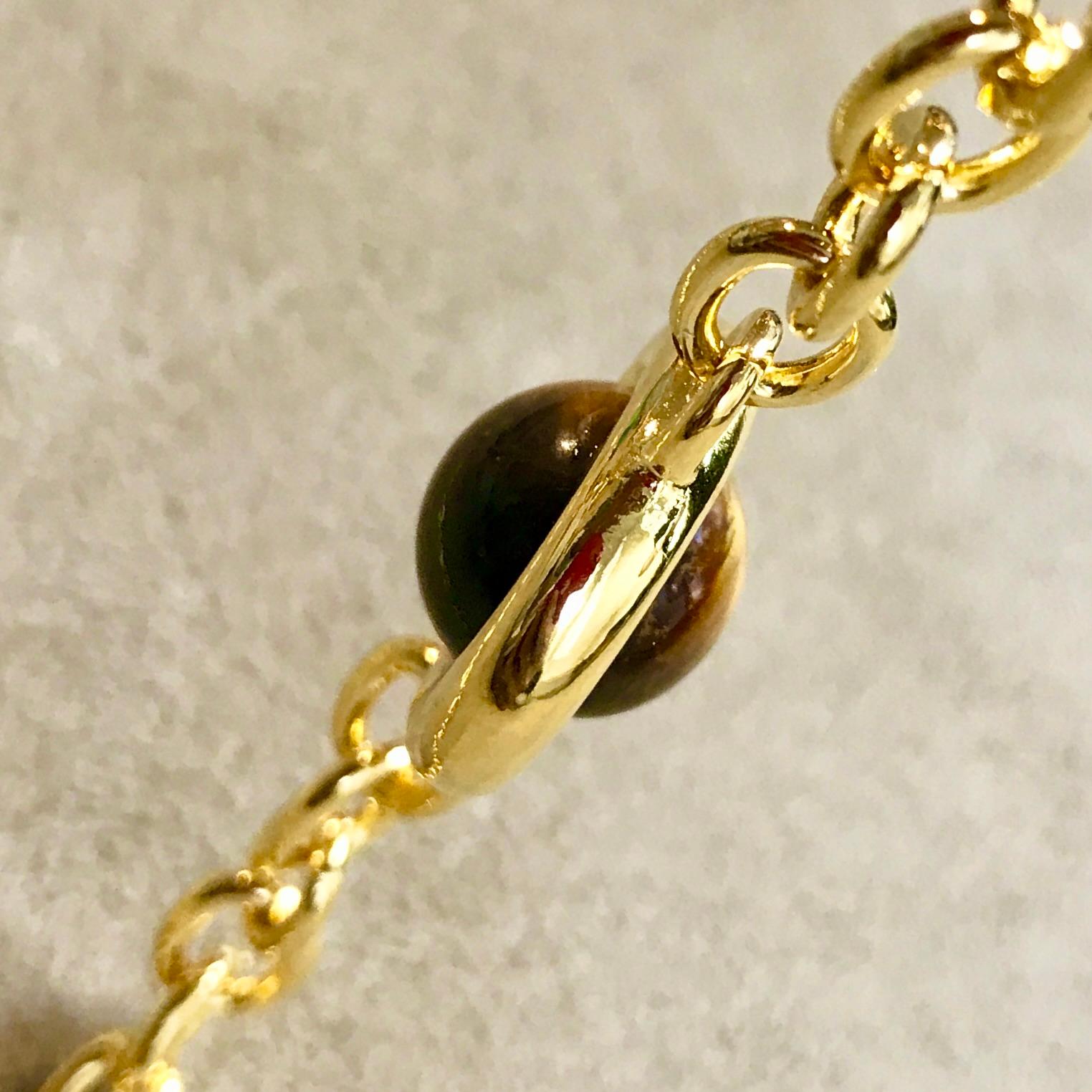 Tiger's Eye set 'Aragon' long chain necklace In New Condition For Sale In London, GB