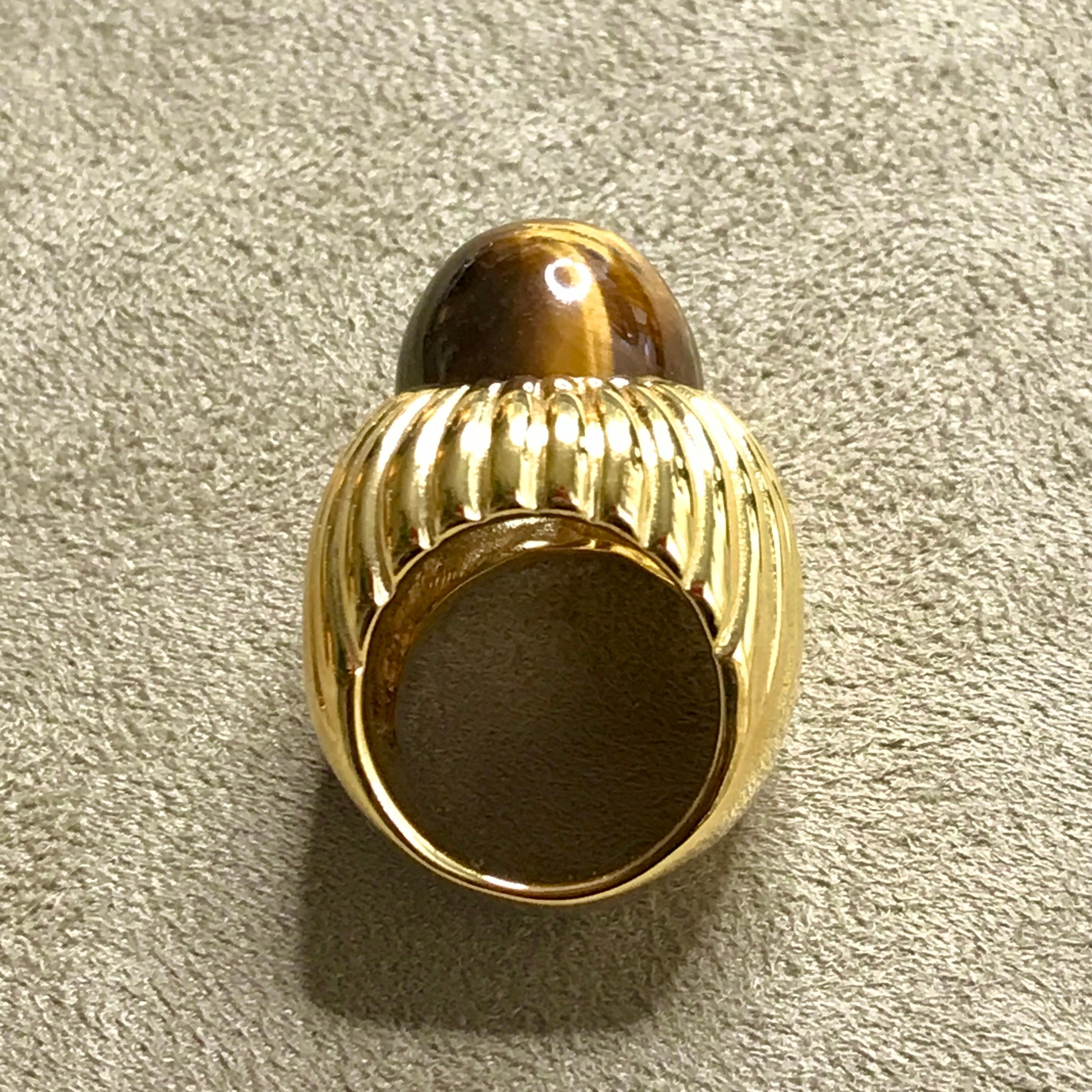 Tiger's Eye set 'Begum' Ring In New Condition For Sale In London, GB