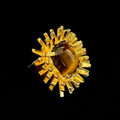 Tiger's Eye set 'Urchin' Ring