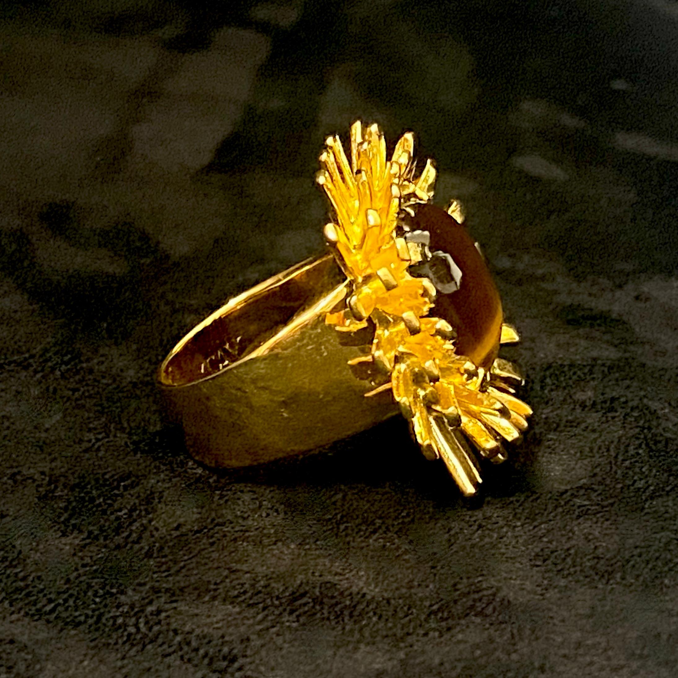 Tiger's Eye set 'Urchin' Ring In New Condition For Sale In London, GB
