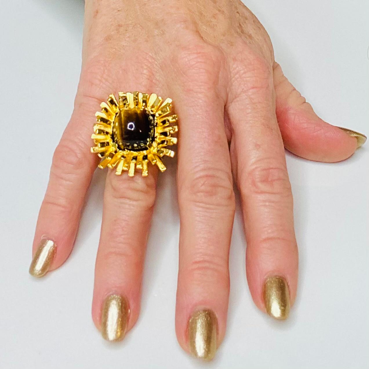 Tiger's Eye set 'Urchin' Ring For Sale 1