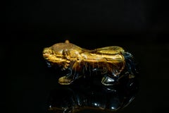 Tiger's Eye Tiger Carved Gemstone Animal Natural