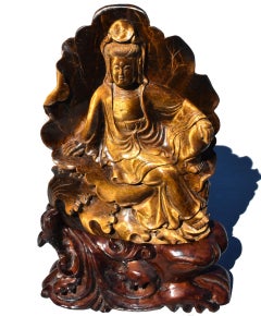 Ojo de Tigre Luna de Agua Estatua de Buda Guan Yin Avalokiteshvara