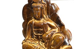Tiger's Eye Water Moon Guan Yin Avalokiteshvara Statue