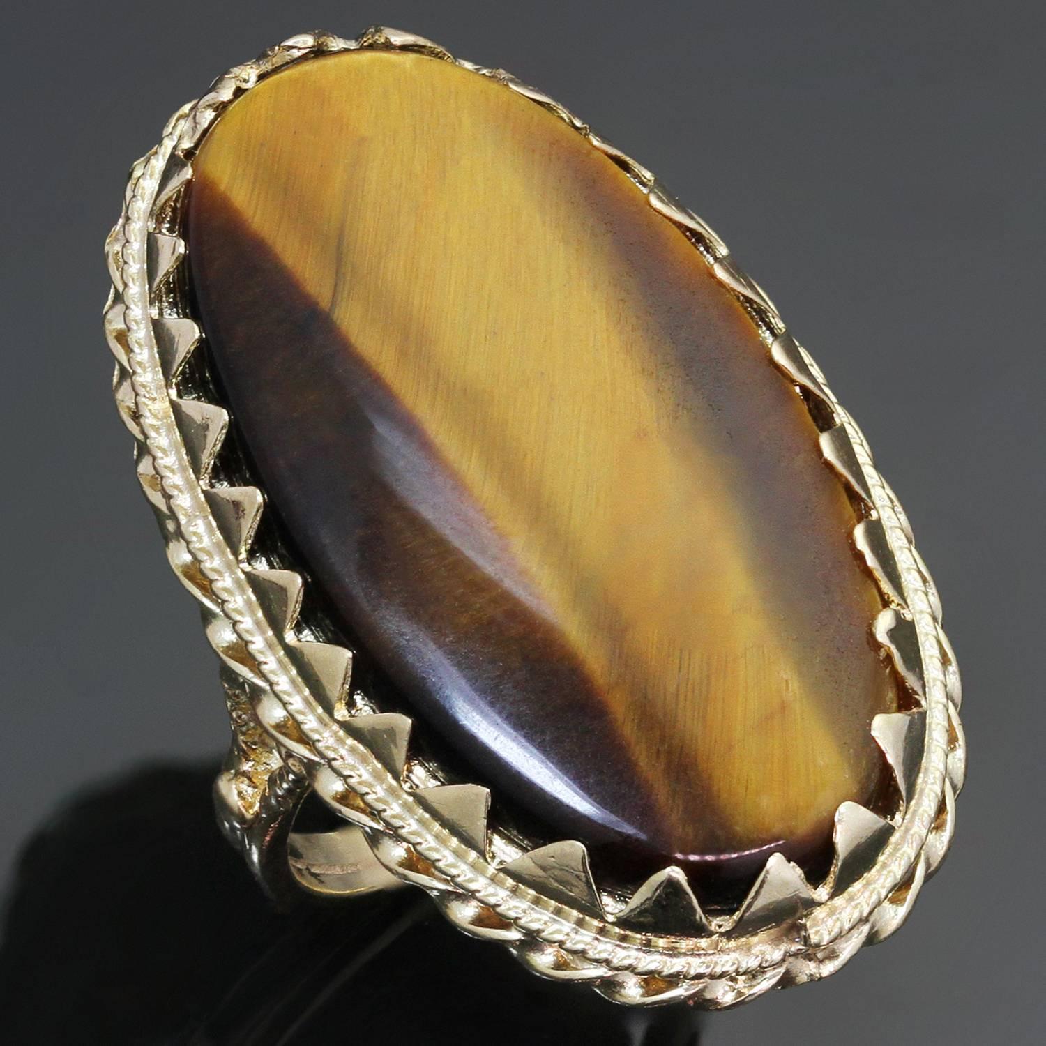 Tiger's Eye Yellow Gold Handcrafted Ring 2