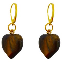 Tiger's Eye 14k Yellow Gold over Sterling Silver drop earrings