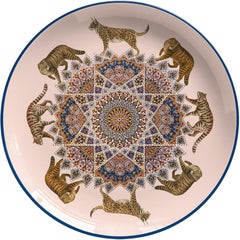 Tigers Porcelain Dinner Plate by Vito Nesta for Les-Ottomans