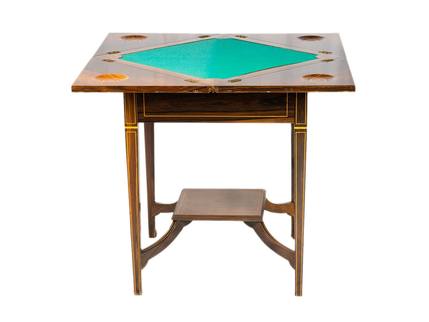 Wood Tigerwood Victorian Handkerchief Table, 19th Century For Sale