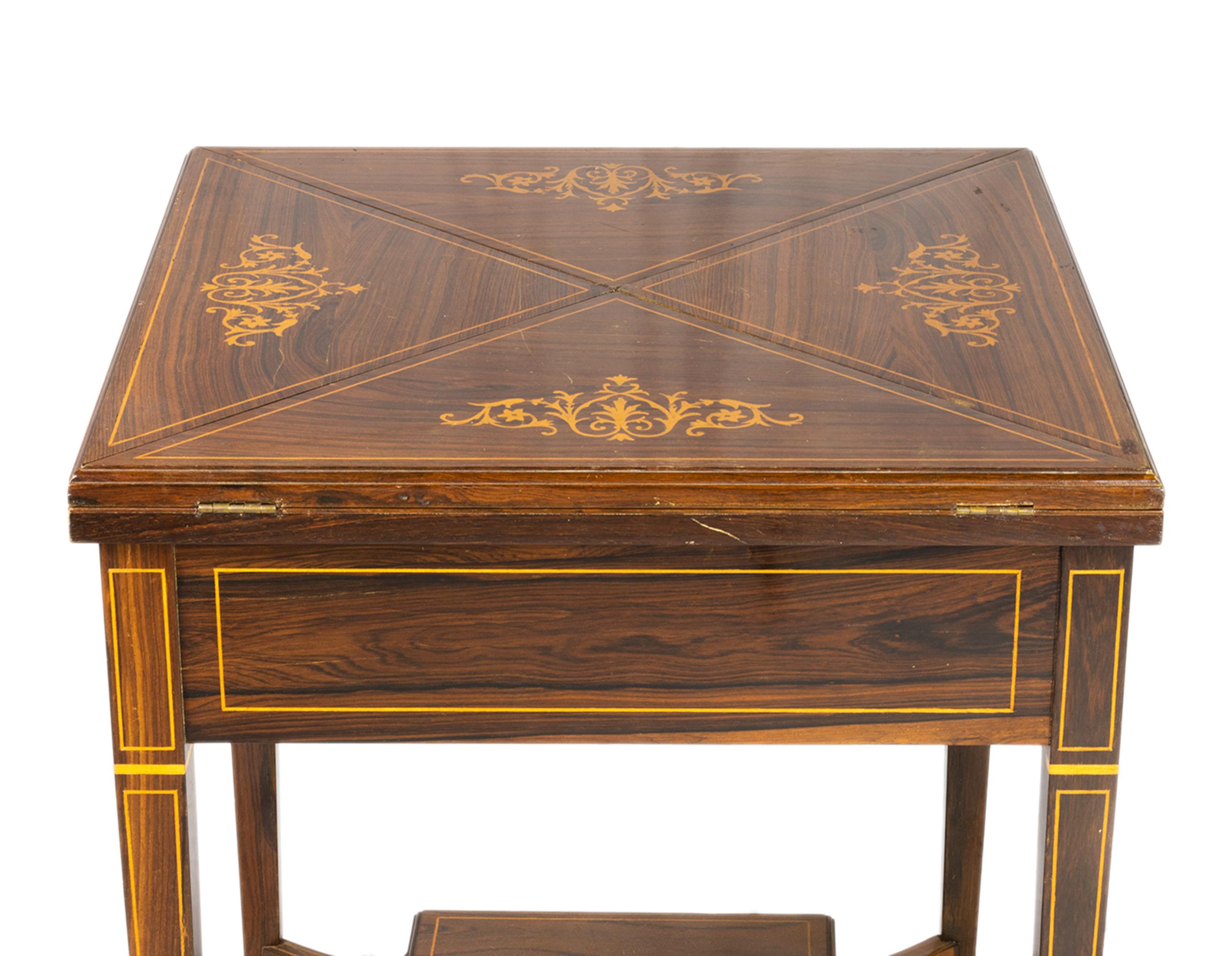 Tigerwood Victorian Handkerchief Table, 19th Century For Sale 3