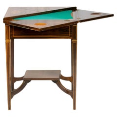 Tigerwood Victorian Handkerchief Table, 19th Century