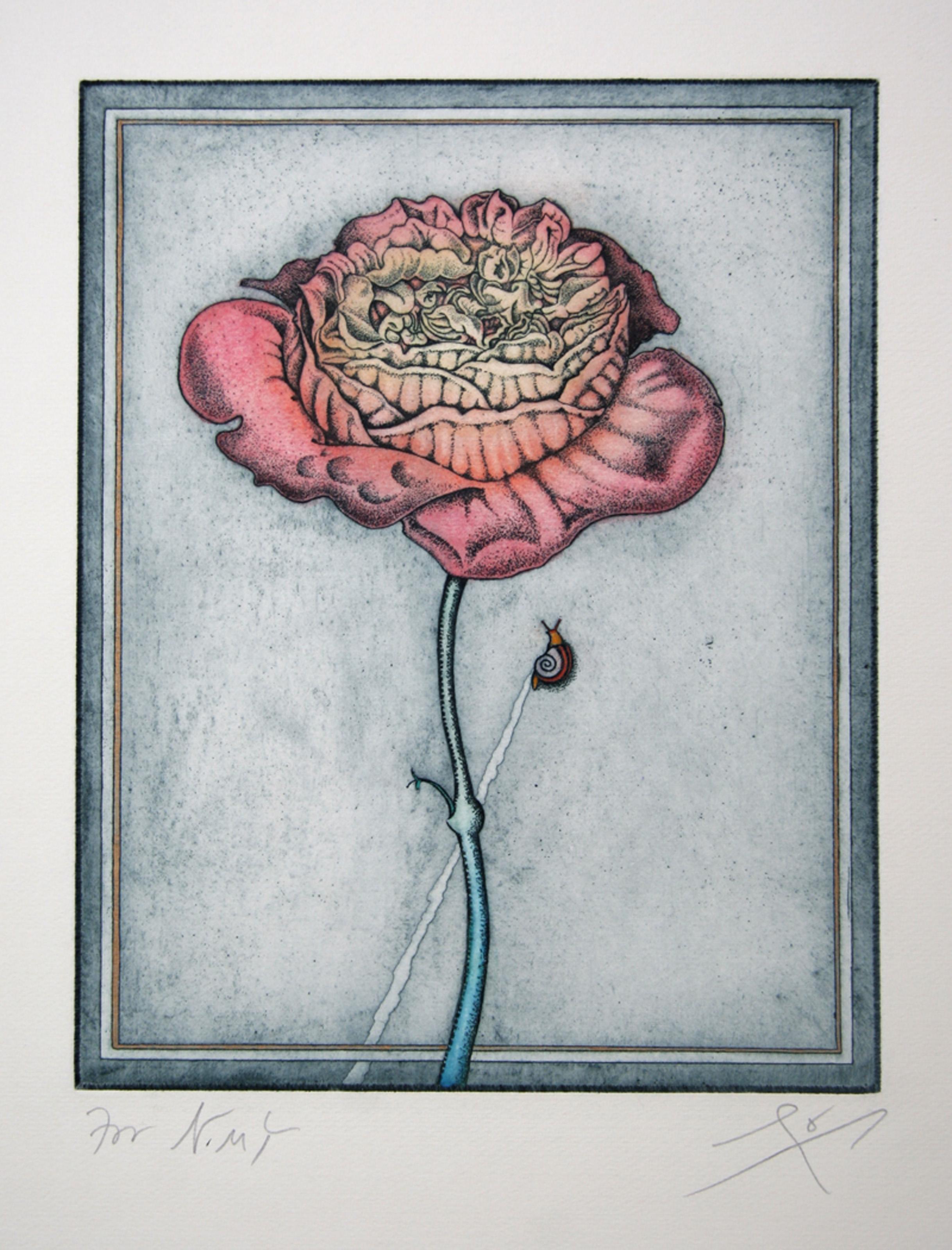 Arboretum (with Snail), Aquatint Etching by Tighe O'Donoghue