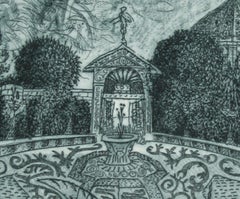 Jardín, aguafuerte de Tighe O'Donoghue