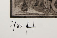 Staghound, Aquatint Etching by Tighe O'Donoghue