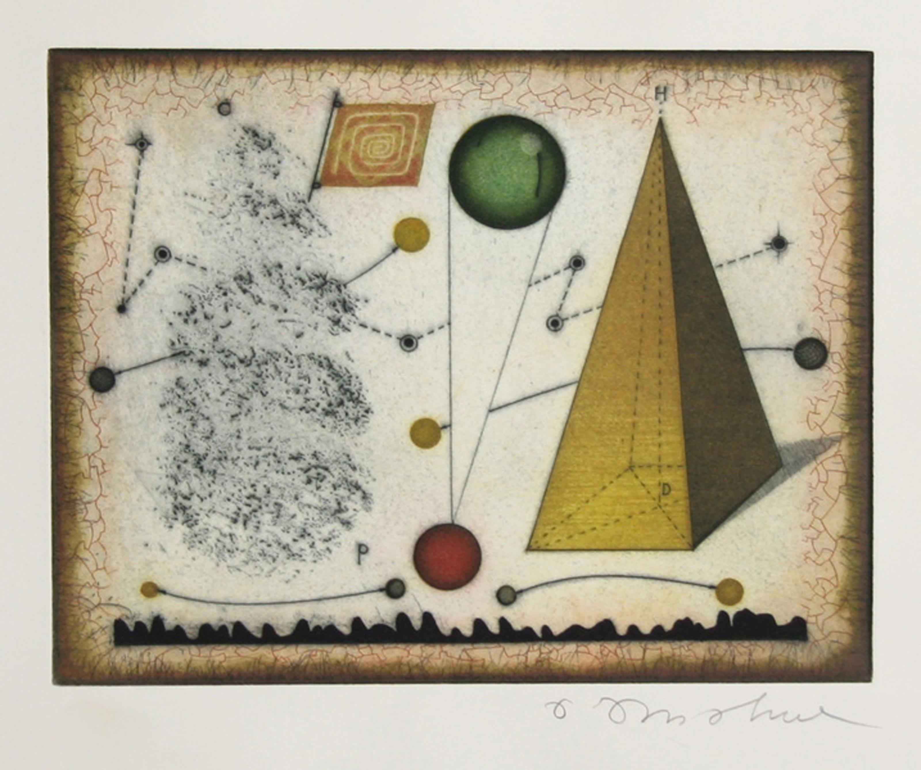 The Alchemist - A Fable Suite
Tighe O’Donoghue, American (1942–2023)
Date: Circa 1985
Aquatint Etching, signed and numbered in pencil
Edition of 99
Image Size: 11 x 14 inches
Size: 22 x 27 in. (55.88 x 68.58 cm)