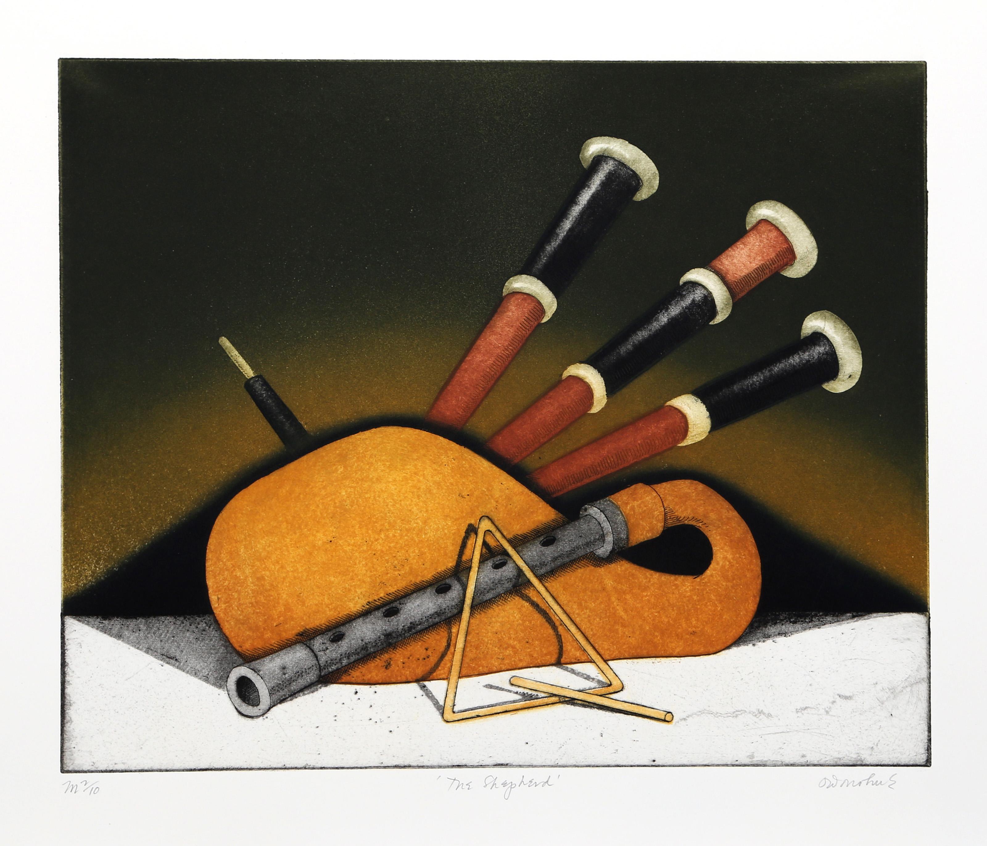 The Shepherd
Tighe O’Donoghue, American (1942–2023)
Date: circa 1978
Etching with Aquatint, signed and numbered in pencil
Edition of m 2/10
Image Size: 14.5 x 18 inches
Size: 22 x 30 in. (55.88 x 76.2 cm)