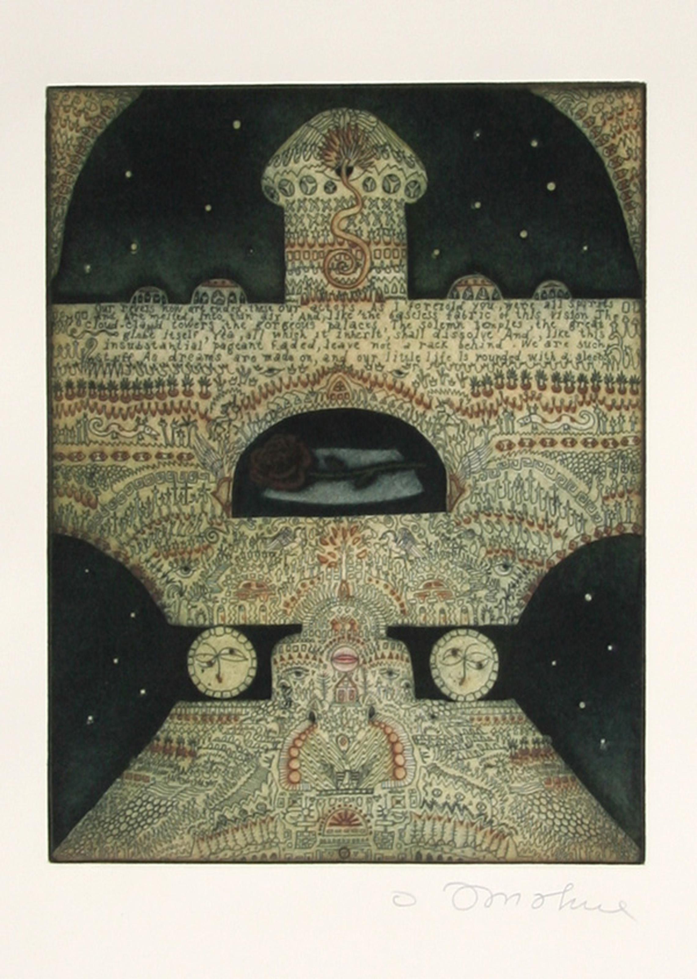 Le sanctuaire, gravure aquatinte de Tighe O'Donoghue
