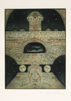 Vintage The Shrine, Aquatint Etching by Tighe O'Donoghue