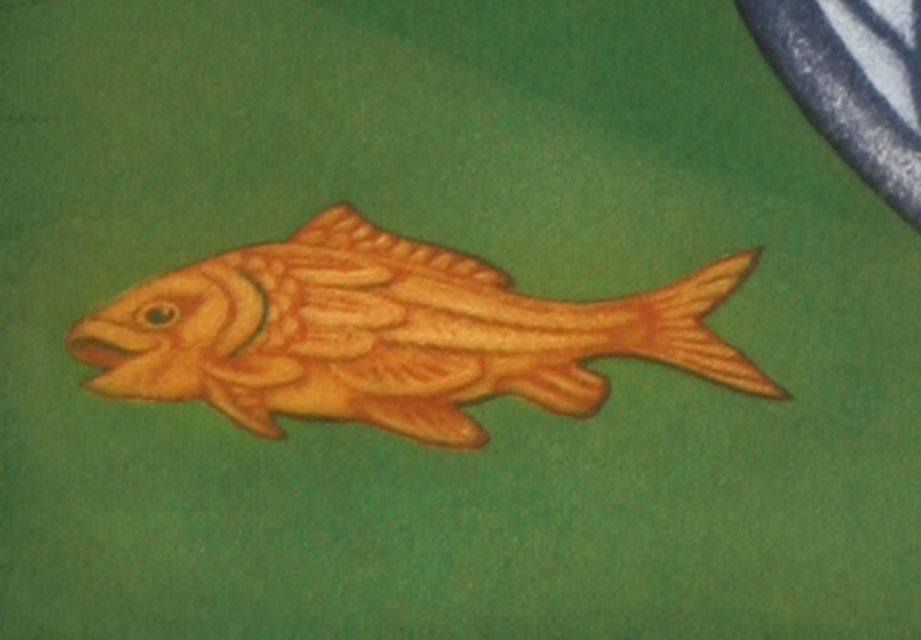 Tiger, Goldfisch und Schale – Aquatinta-Radierung von Tighe O'Donoghue im Angebot 2