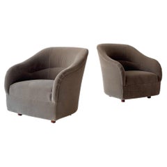 Tight Back Lounge Chair by Ward Bennett for Brickel Associates in Mohair