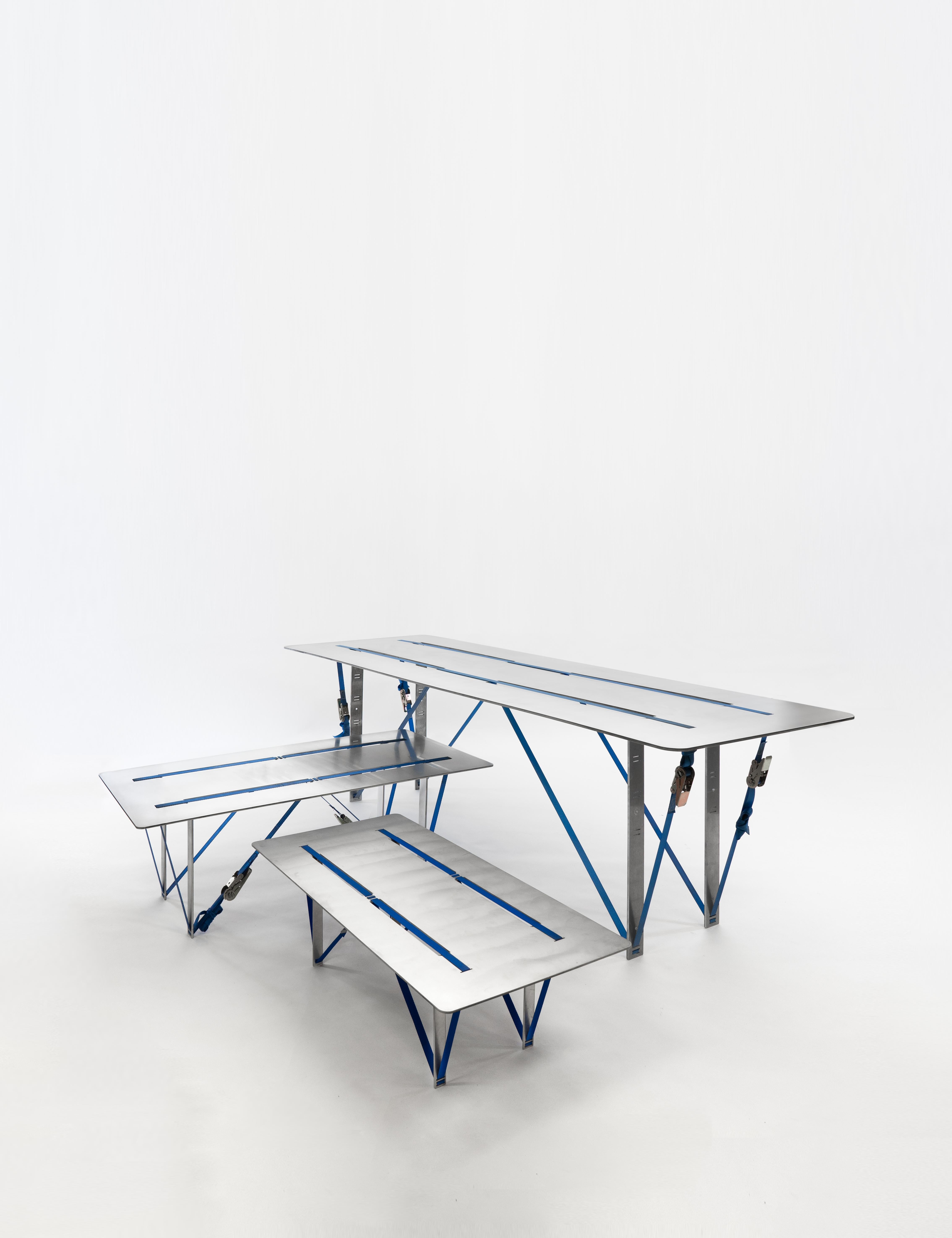 Aluminum Tighten Side Table Contemporary Table in Aluminium For Sale